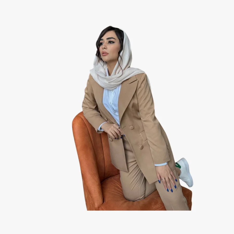 کت و شلوار کریپ زنانه فارل سری NAVA - Image 8