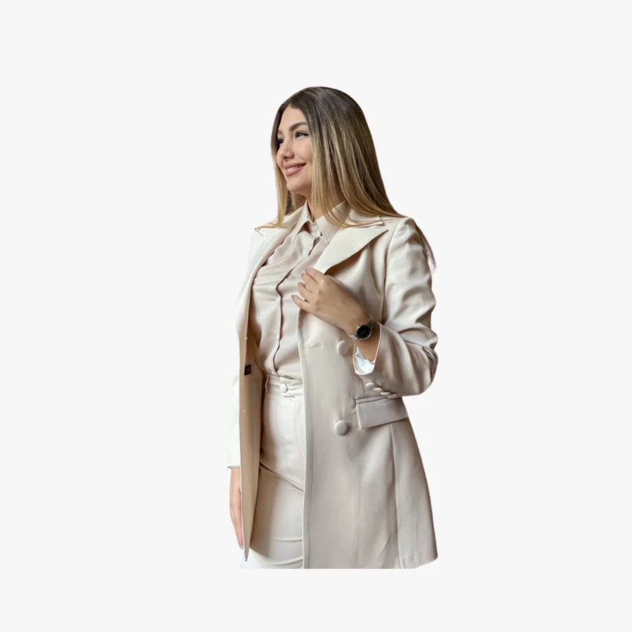 کت و شلوار کریپ زنانه فارل سری NAVA - Image 3