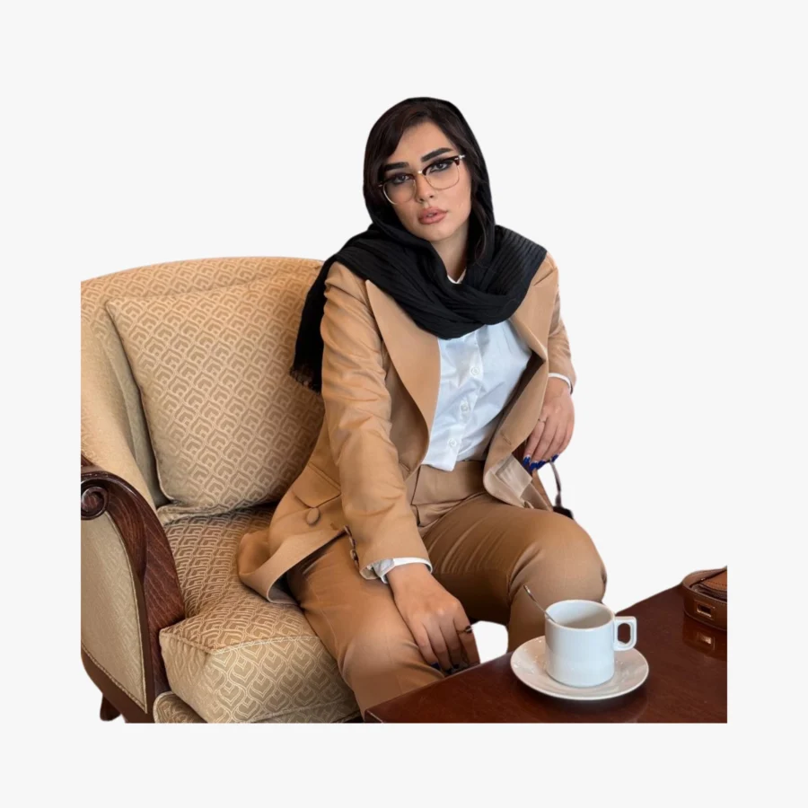کت و شلوار کریپ زنانه فارل سری NAVA - Image 6
