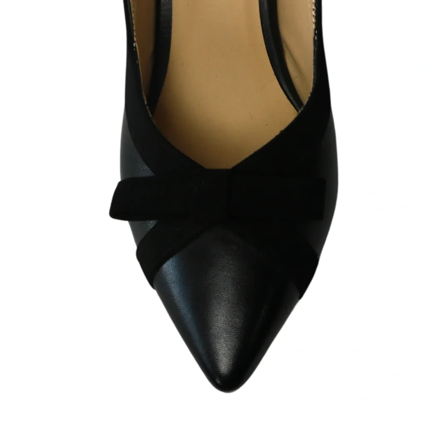 کفش زنانه مشکی پاشنه باریک مدل پاپیون - Image 5