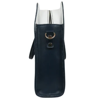 کیف اداری زنانه سفید سرمه‌ای