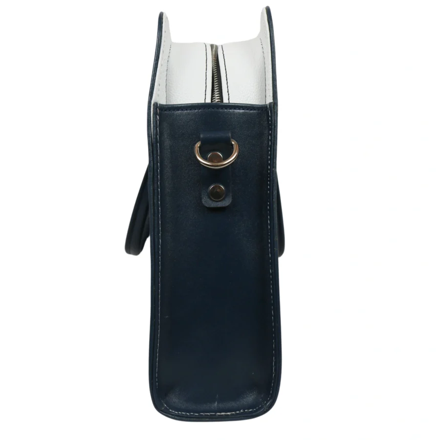 کیف اداری زنانه سفید سرمه‌ای