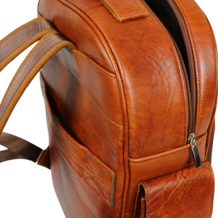 کوله پشتی چرم فارل طرح پتینه - Image 3