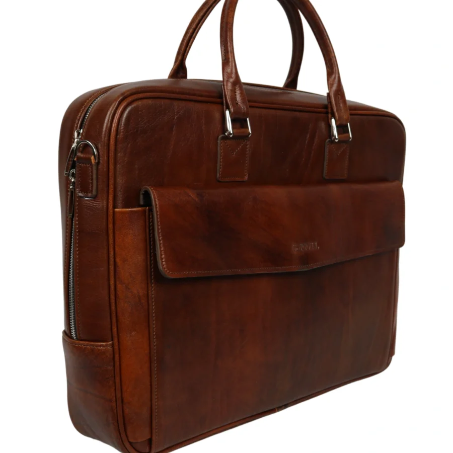 کیف اداری چرم فارل طرح پتینه مدل دیپلمات - Image 2