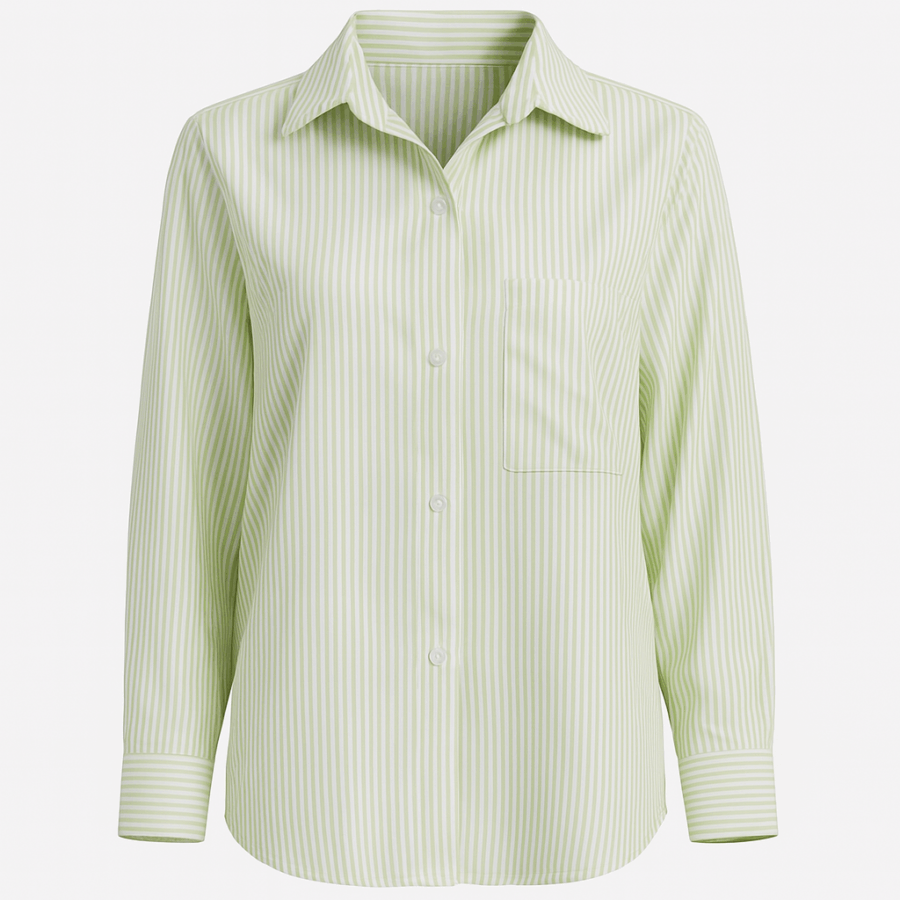 شومیز سبز راه راه زنانه فری سایز