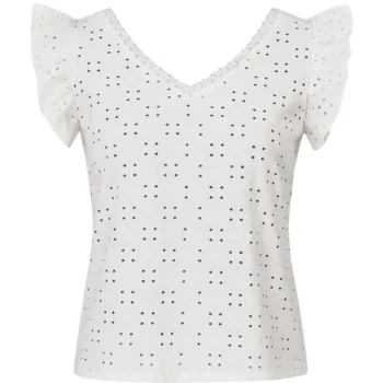 تاپ زنانه مدل خامه دوزی سفید