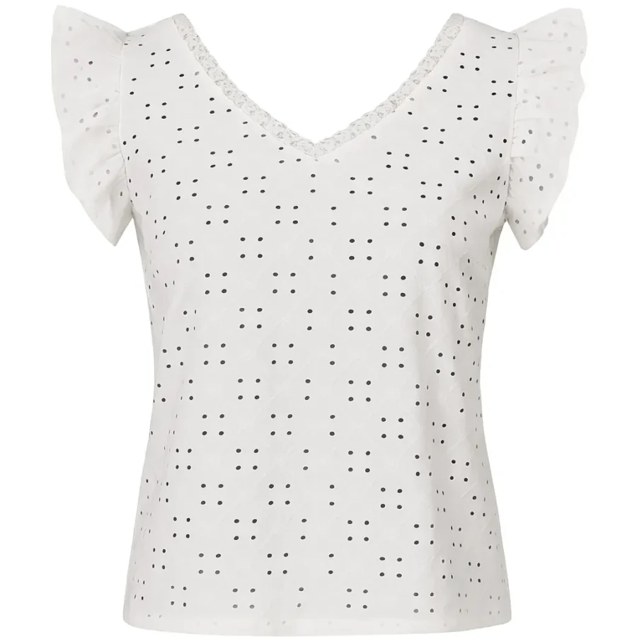 تاپ زنانه مدل خامه دوزی سفید