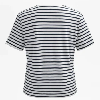 تی شرت نخی زنانه مدل راه راه مشکی