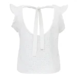 تاپ زنانه مدل خامه دوزی سفید