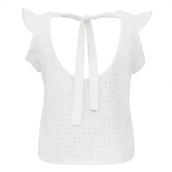 تاپ زنانه مدل خامه دوزی سفید