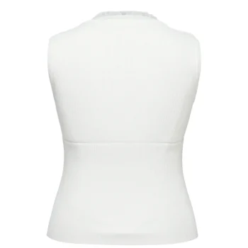 تاپ مجلسی یقه گرد سفید