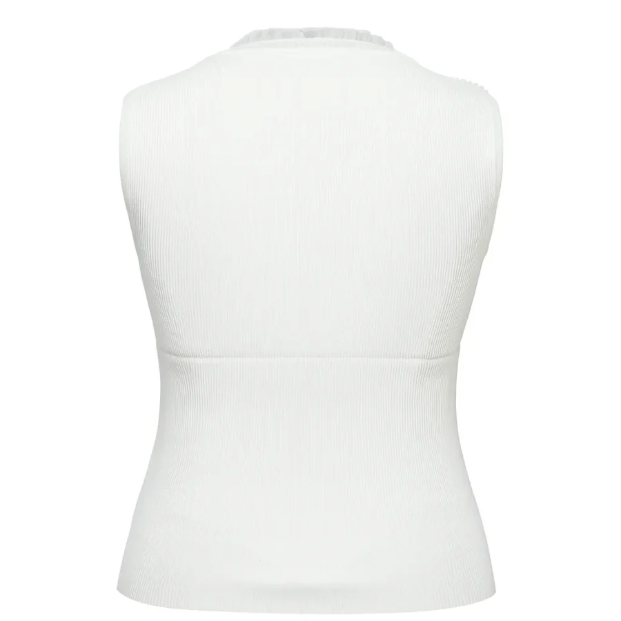 تاپ مجلسی یقه گرد سفید