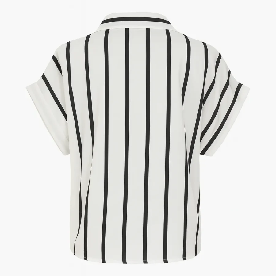 شومیز آستین کوتاه زنانه راه راه فری سایز