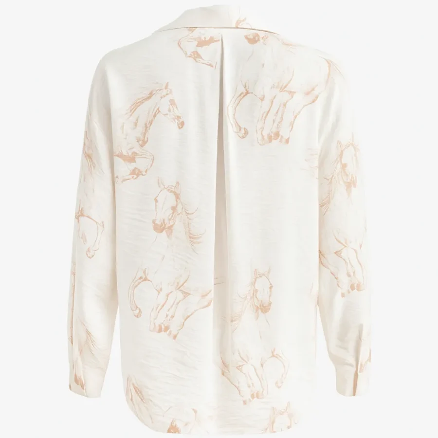 شومیز آستین بلند طرح اسب سفید فری سایز