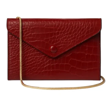 کیف زنانه دسته چوبی چرم کد F815 آلبالویی