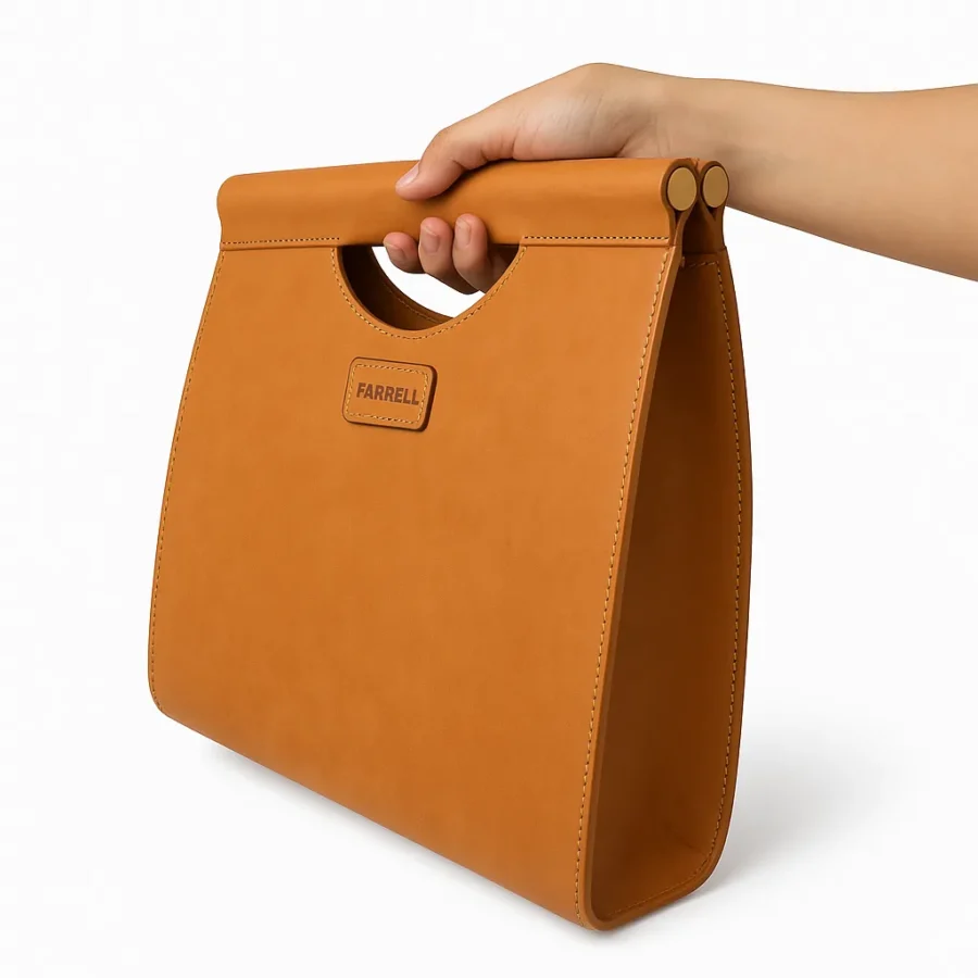 کیف زنانه دسته چوبی چرم کد F815