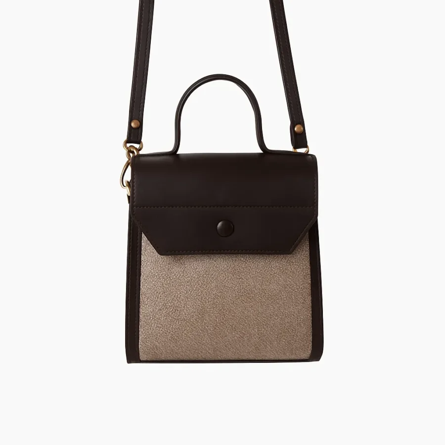 کیف زنانه چرم و حصیری دستی، دوشی مدل F825