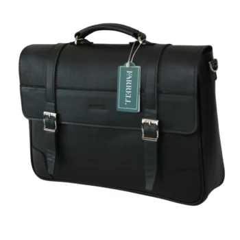 کیف اداری مردانه مشکی تمام چرم فارل کد: FMC78